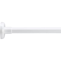 Croydex L-Shaped Adjustable Shower Curtain Rail, Telescopic Rod - White