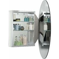 Croydex Orwell Single Door Oval Bathroom Cabinet, Aluminium