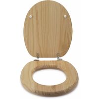 Croydex Flexi-Fix Davos Top & Bottom Fix Toilet Seat, Blonded Pine