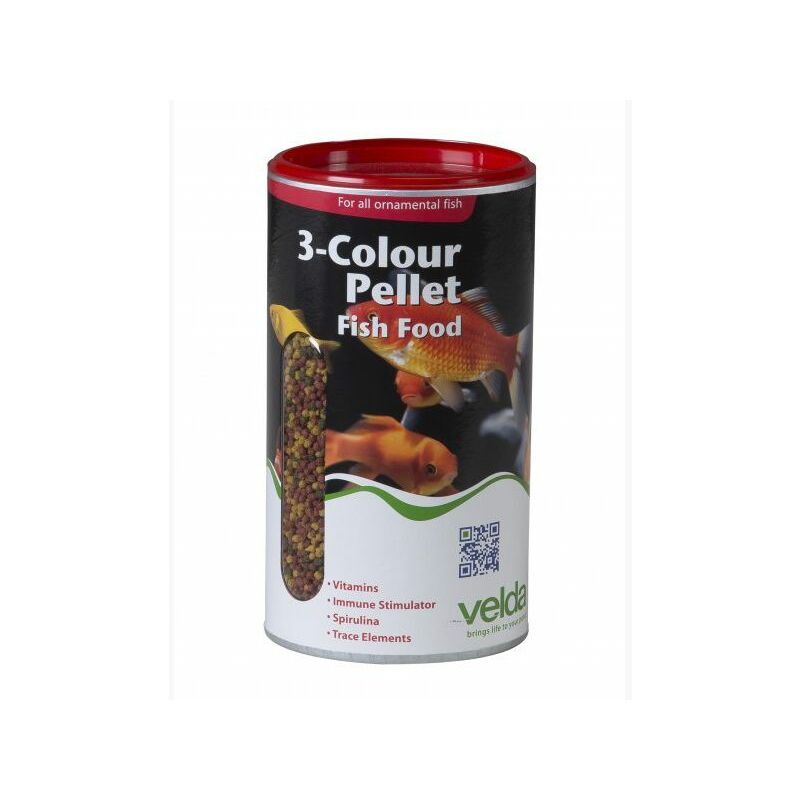 Velda 3-Colour Pellet Fish Food 1250ml/440gr - mangime per stimolare la  colorazione in tutte le