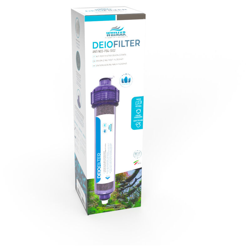 Whimar Deio Filter - kit deionizzante post-filtro trasparente con resina a  viraggio di colore anti NO3