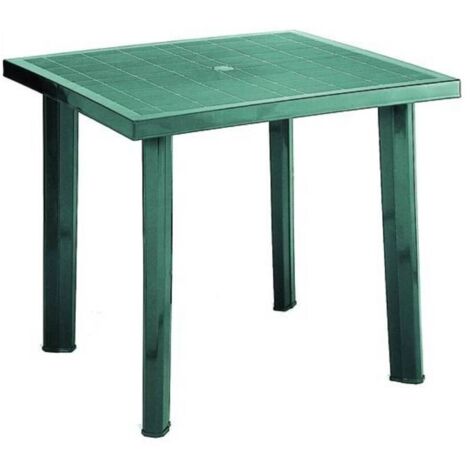 Mesa plastico verde 80x75x72h cm. Escama