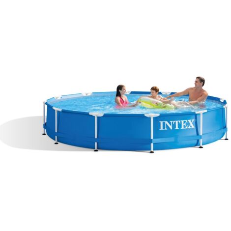 Intex – Piscina desmontable tubular redonda 366x76 cm – Capacidad 6,5 m³ – Montaje rápido en 30 min – Estructura de acero y PVC (1/5)