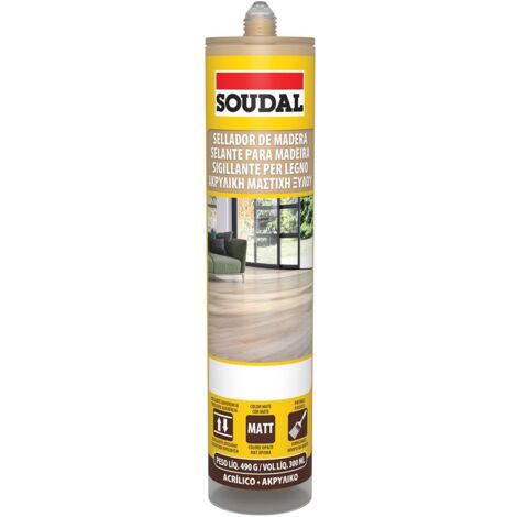 Sellador Madera Soudal Wengue   - Masilla Selladora Especial para madera Soudal