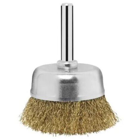 Cepillo de acero ondulado de latón montado en una varilla de 50 mm x 17 mm de diámetro