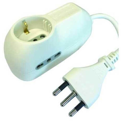 Multibases 3 Bases Schuko/Bypass Blanco 16A