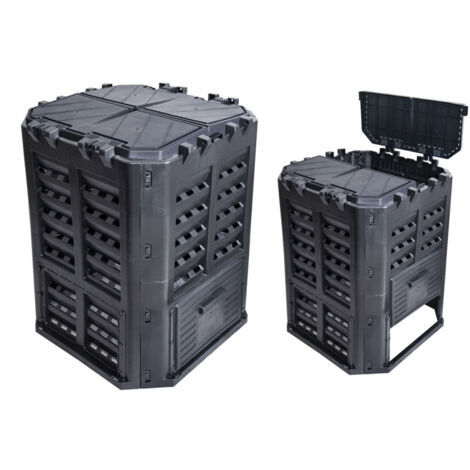 Compostera de jardín negra Brixo Kompobox 360 lt