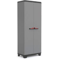 Keter Armario Stilo AltoAmario Alto de almacenajeResina2 Puertas y 3 baldas Regulables en AlturaColor Gris/Negro173 x 68 x 39 cm