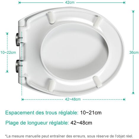 Toilettendeckel, WC Sitz mit Absenkautomatik SDLOGAL, Quick-Release Funktion für einfach Reinigung, O Form Weiß Toilettensitz mit Verstellbaren Scharnieren, Kunststoff, 42 x 36cm