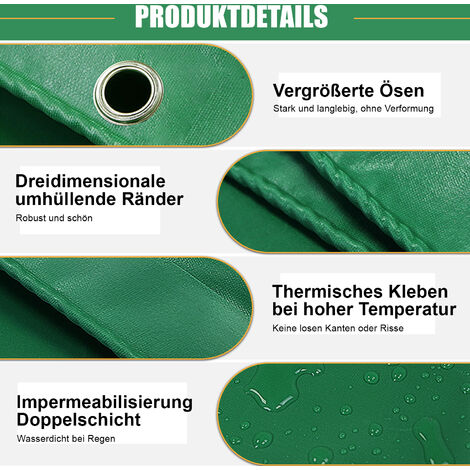 ESTO Wasserdichte Abdeckplane 3x5 M - Mit Ösen, 100 G/m², Für Garten, Auto, Pool & Camping