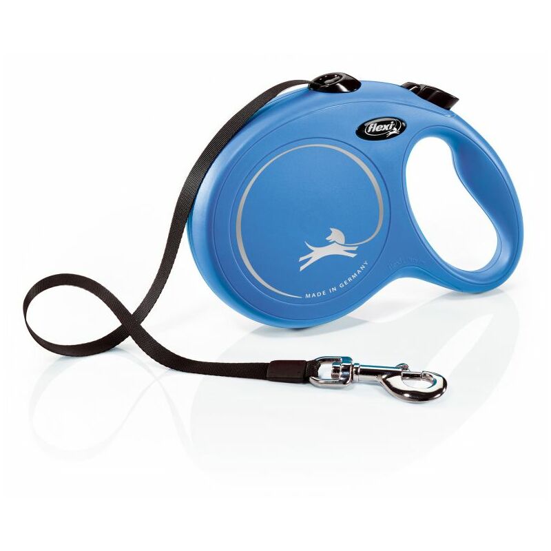 Laisse FLEXI NEW classic enrouleur avec sangle BLEUE