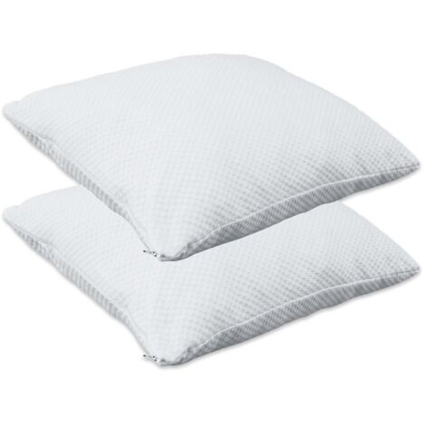 Pack De 2 Oreillers À Mémoire De Forme Viscoélastique 60x50cm Herzberg HG65X2 (1/5)