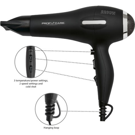 Proficamp PC-HT 3017 sèche-cheveux noir 2200W professionnel