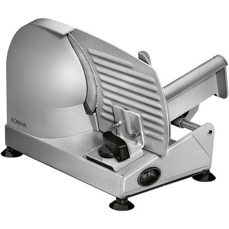 Trancheuse électrique 150W – Lame dentelée en acier inoxydable Ø 190 mm – Épaisseur de coupe réglable jusqu'à 15 mm – Pour viandes, fromages, pain – Bomann - MA 451 CB