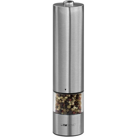 Moulin à Sel Et Poivre électrique Clatronic Avec Lumière - Broyeur Céramique Réglable, Acier Inox, Piles AA