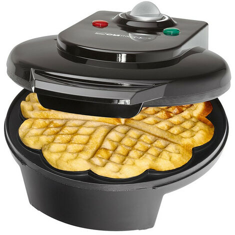 Clatronic WA 3491 Gaufrier Gaufrier en forme de cor, 1200 W, Acier, Noir