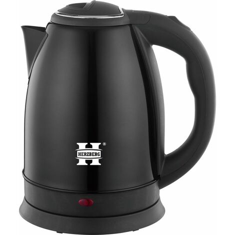 Bouilloire électrique 1.8L inox sans fil noir Herzberg HG5011-BLK (1/5)