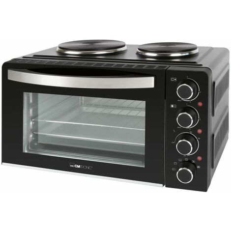 Mini four chaleur tournante 28L – 3100W – 3 modes de cuisson – Plaques de cuisson 1000W et 600W – Température réglable 100-230°C – Clatronic - FOUR 28 L ET (1/6)