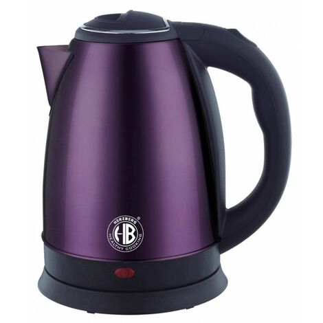 Bouilloire électrique 1.8L inox sans fil violet – Puissance 1500W – Système d'arrêt automatique – Indicateur de niveau d'eau – Herzberg - HG5011-PUR