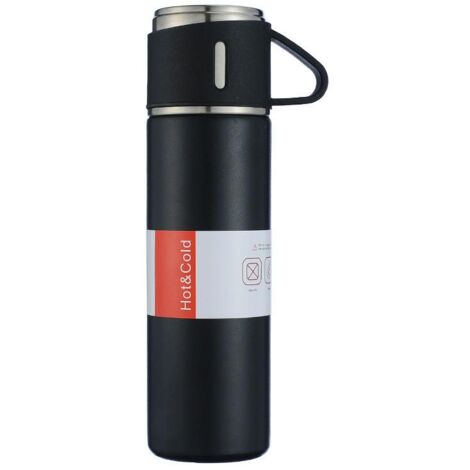 Bouteille isotherme en acier inoxydable 500ml Herzberg HG04210-BLK (1/5)