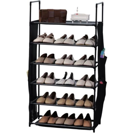Etagère à chaussure à 6 niveaux Noir Herzberg HG03329-BLK (1/5)