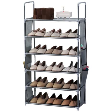 Etagère à chaussure à 6 niveaux Gris Herzberg HG03602-GRY (1/5)