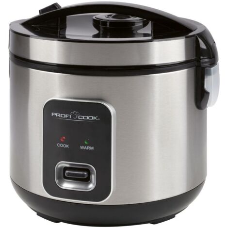 Cuiseur à riz professionnel 700W inox – Cuisson vapeur et riz – Couvercle à clapet de sécurité – Insert vapeur amovible – Profi Cook