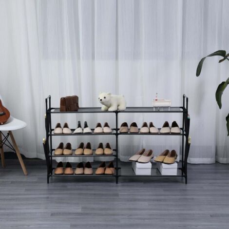Herzberg etagere a chaussures a 7 niveaux - 112 x 70 cm gris (1/4)