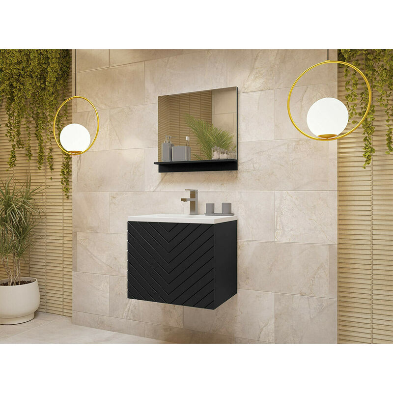 Set bagno Comfivo E104 (Nero + Grafite) - Mobili da bagno