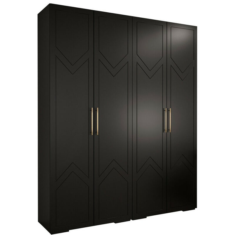 Il numero 1 del risparmio-ARMADIO 2 ANTE MODERNO CON 4 RIPIANI GUARDAROBA  80X40X180CM IN LEGNO NERO