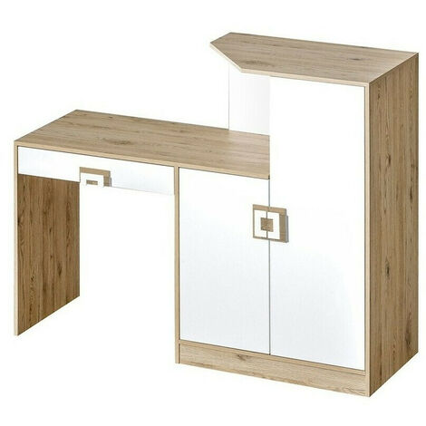 Scrivania Da Ufficio Nashville A109, Con Cassetti, Con Ripiano Da Tastiera Numero Di Cassetti 3 00 76x120x60cm Bianco Lucido Bianco 88647990