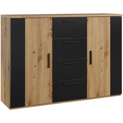 Mobile TV - 175 Cm - Colore Corpo: Rovere Artisan, Colore Frontale Rovere Artisan Nero Telire