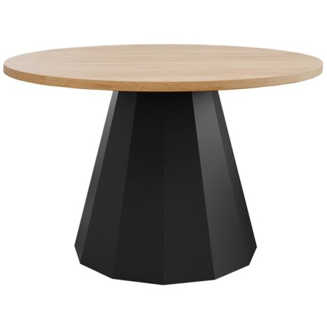 Livinia Florence Tavolino Da Caffè In Rovere Malese Massello - 75x75x58 Cm - Stile Mid-Century Moderno - Legno Naturale Con Venature Visibili - 2