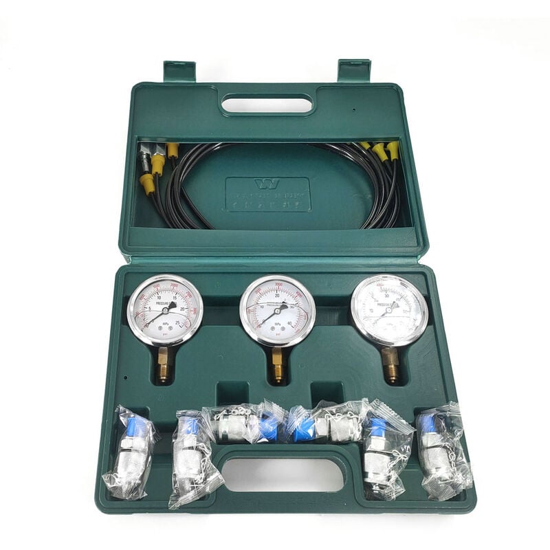 Accessoires pour pelles hydrauliques Boîte de test de pression Manomètre 6  connecteurs