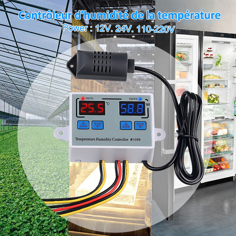 Double contrôleur numérique d'humidité et de température