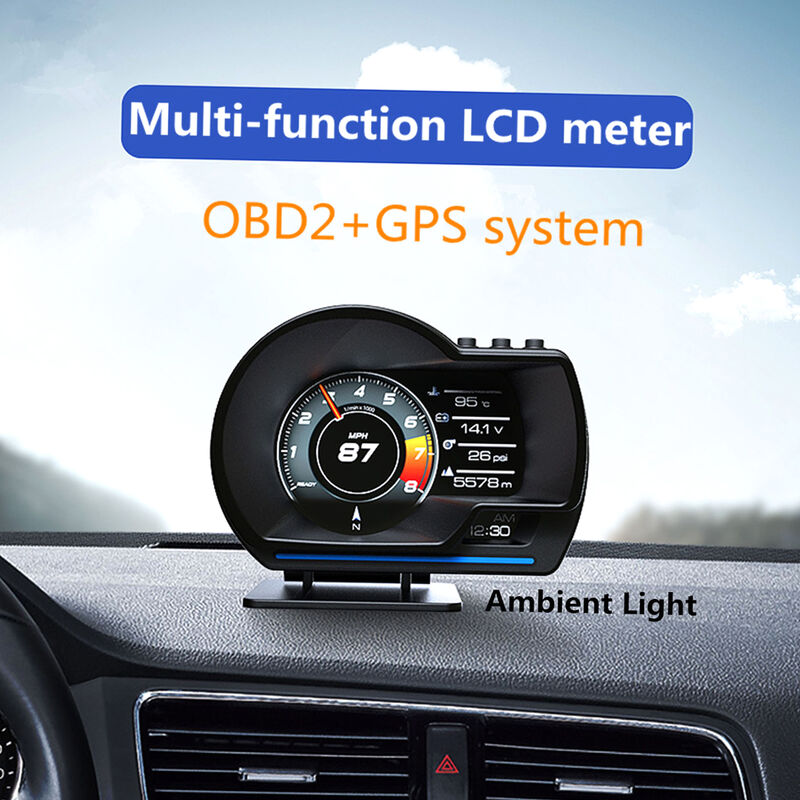 Affichage tête haute de voiture, jauge intelligente OBDⅡ+GPS, compteur de  vitesse haute définition, outil