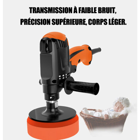 Decdeal Polisseuse de voiture Cireuse de sol Outils électriques de beauté Réparation des rayures Polisseuse de glaçage Réglable à 6 vitesses 980W Type I Norme européenne 220V