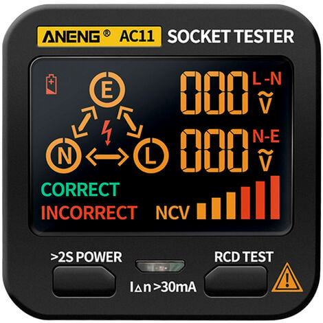 ANENG AC11 testeur de prise détecteur de fuite électrique affichage LCD fil  de terre ligne zéro