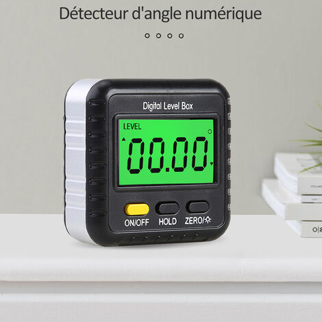 Inclinomètre Numérique à Bulle Magnétique, Jauge d'Angle avec Capteur de  Valeur Réversible, Digital Angle Gauge Protractor Level Box, Fonction  d'Étalonnage Macaron