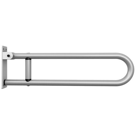 Main Courante en Alliage d'aluminium, pour Toilettes, Main Courante Anti-Chute de Salle de Bain, poignée de Barre d'appui de sécurité à Visser, Argent, sans housse éponge noire