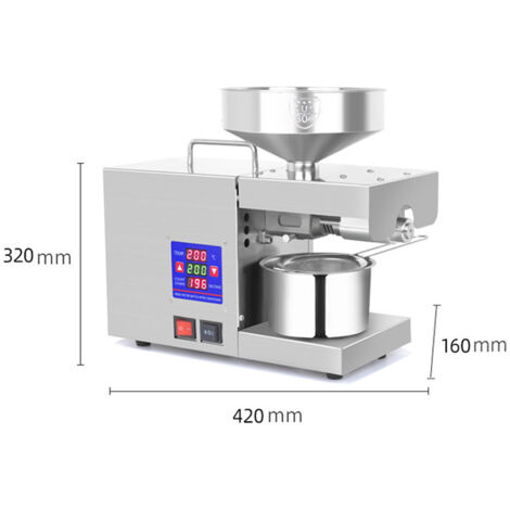 Presse à Huile électrique En Inox 600W - Pour Huiles Végétales (arachide, Tournesol, Noix...) - Pressage à Froid Ou Chaud - Usage Domestique/commercial