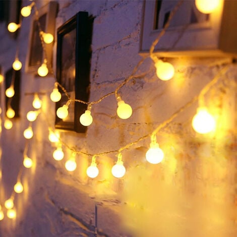 Guirlande lumineuse 200 LED blanc chaud ambré télécommande pour extérieur  220V
