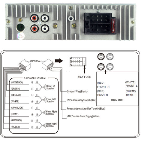 7 Couleurs LED Radio stéréo voiture BT Auto Radio Dual USB Quick Charge USB Stereo Audio MP3 ID3 WMA AUX-IN TF A2DP Hands Free ISO