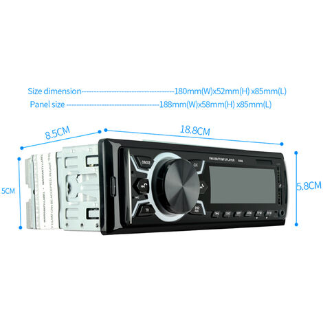 7 Couleurs LED Radio stéréo voiture BT Auto Radio Dual USB Quick Charge USB Stereo Audio MP3 ID3 WMA AUX-IN TF A2DP Hands Free ISO