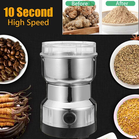 Multifonction Smash Machine Électrique Céréales Broyeur À Grains Épices Herbes Pulvérisateur Broyeur Machine-Outil En Acier Inoxydable Électrique Moulin À Grains De Café pour La Maison
