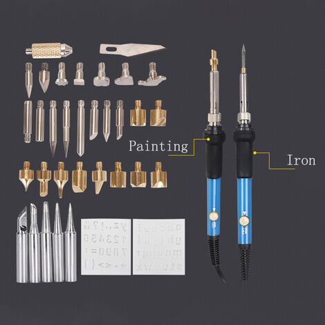 54Pcs Kit de Pyrogravure, Fer à Souder Electrique Kit,Pyrograveur pour
