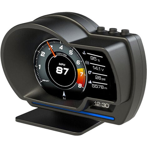 Affichage tête haute de voiture, jauge intelligente OBDⅡ+GPS, compteur de  vitesse haute définition, outil