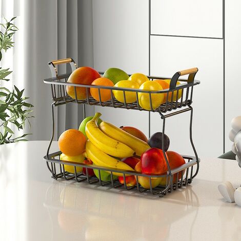 ZVD-Porte-fruits à 3 Niveaux Panier De Fruits Et Legumes Détachable Panier à Pain Porte-légumes