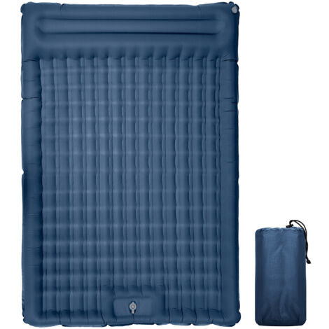 Matelas Gonflable Double Hualonger – Vert – 2 Valves Rapides – Pompe Intégrée – Sac De Transport – Pour Camping Et Invités