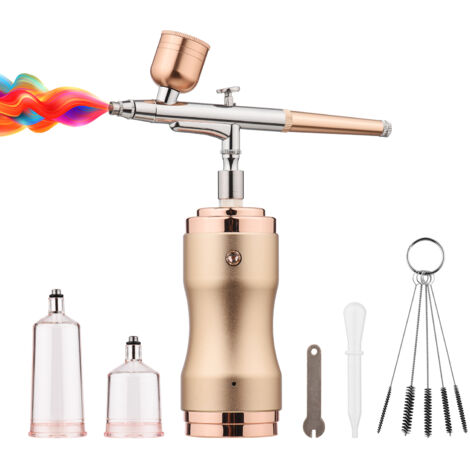 Kit Nail Art Tatouage Kit Aérographe Powate 48 PSI - Compresseur Portable Sans Fil Double Action Kit Aérographe Powate Sans Fil 48 Psi Compresseur Portable Double Action